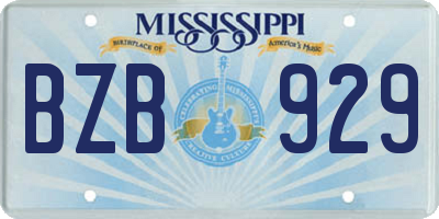 MS license plate BZB929
