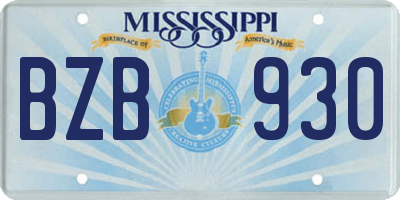 MS license plate BZB930