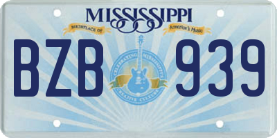 MS license plate BZB939
