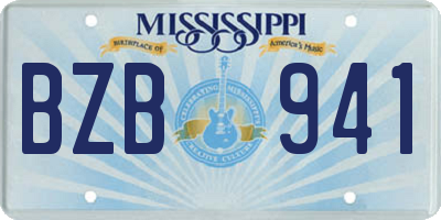 MS license plate BZB941