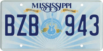 MS license plate BZB943