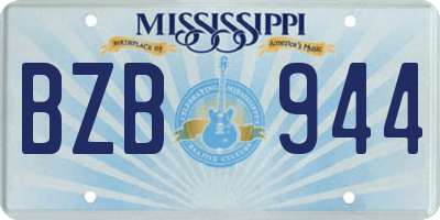 MS license plate BZB944