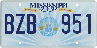MS license plate BZB951