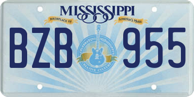 MS license plate BZB955