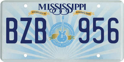MS license plate BZB956