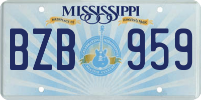MS license plate BZB959