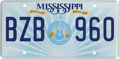 MS license plate BZB960