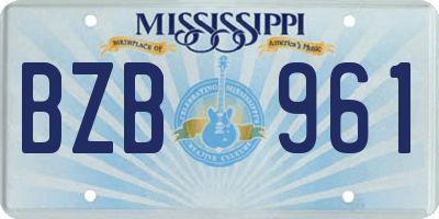 MS license plate BZB961