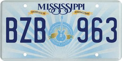 MS license plate BZB963