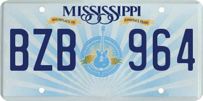 MS license plate BZB964