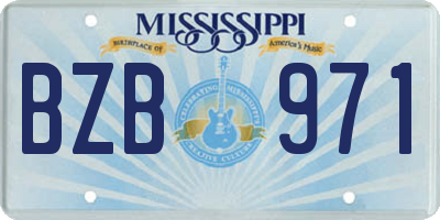 MS license plate BZB971