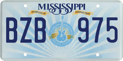 MS license plate BZB975