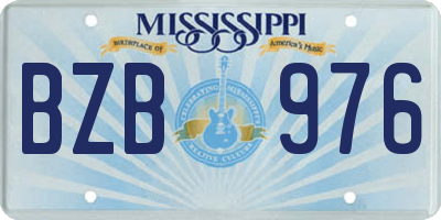 MS license plate BZB976