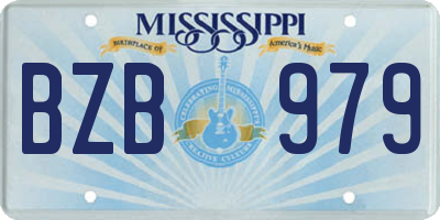 MS license plate BZB979