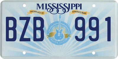 MS license plate BZB991