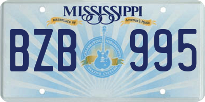 MS license plate BZB995