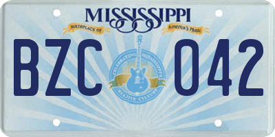 MS license plate BZC042