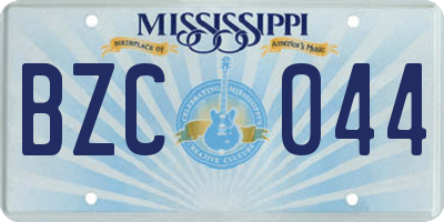 MS license plate BZC044