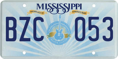 MS license plate BZC053