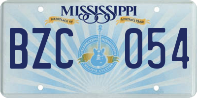 MS license plate BZC054