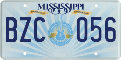MS license plate BZC056