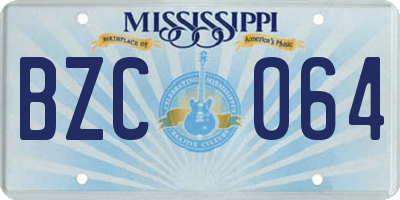 MS license plate BZC064