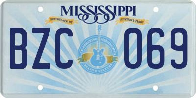 MS license plate BZC069