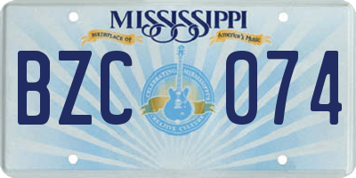 MS license plate BZC074