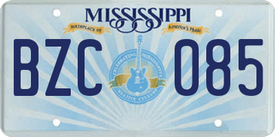 MS license plate BZC085