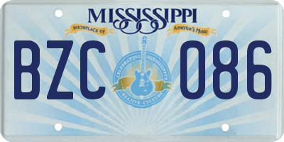 MS license plate BZC086