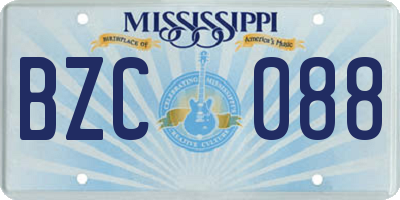 MS license plate BZC088