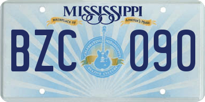MS license plate BZC090