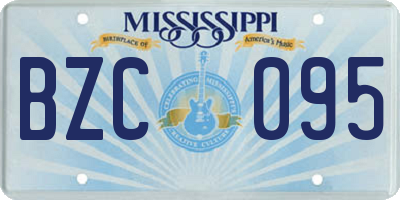 MS license plate BZC095