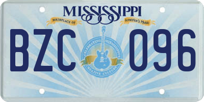 MS license plate BZC096
