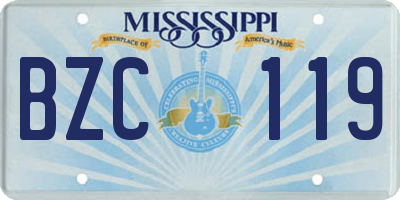 MS license plate BZC119