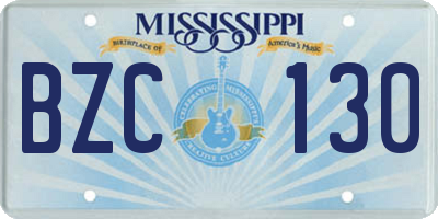 MS license plate BZC130
