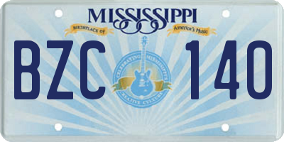 MS license plate BZC140