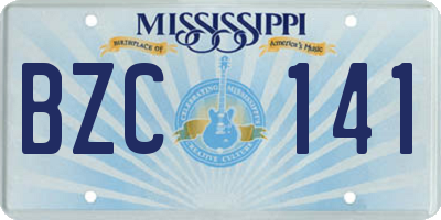 MS license plate BZC141