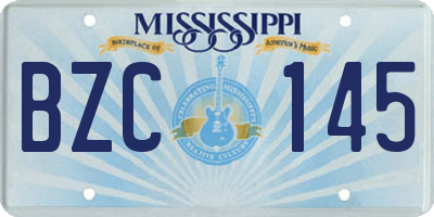 MS license plate BZC145