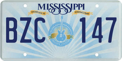 MS license plate BZC147