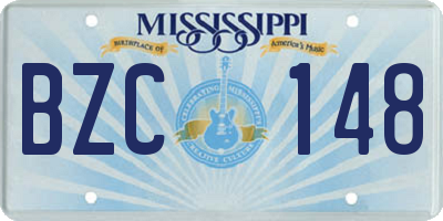 MS license plate BZC148