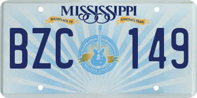 MS license plate BZC149