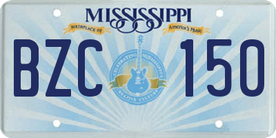 MS license plate BZC150