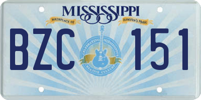 MS license plate BZC151