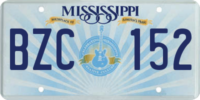 MS license plate BZC152