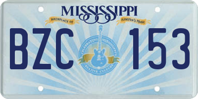 MS license plate BZC153