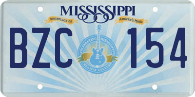MS license plate BZC154