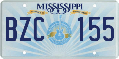 MS license plate BZC155