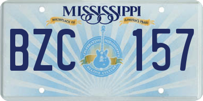 MS license plate BZC157