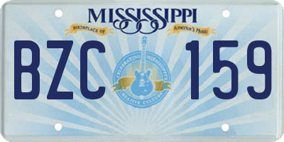 MS license plate BZC159